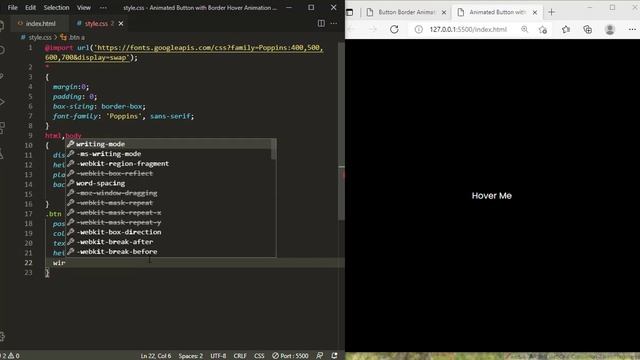 CSS3 Animated Button Border Hover Effects | HTML смотреть онлайн