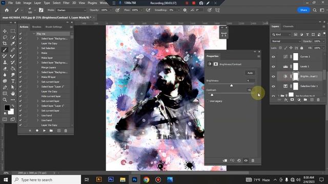 Neon Watercolor Photoshop Action смотреть онлайн