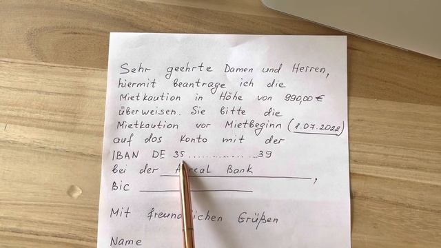 JOBCENTER Антраг на залог за квартиру / Kaution