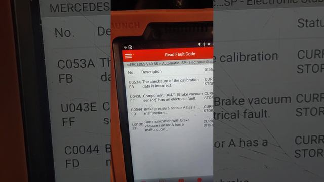 Mercedes GLC 220d Brake Light Fault Code C053AFB,.U043EFF,. C0044FD.,U013DFF Abs Faulty Abs  Change