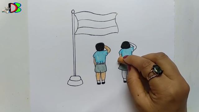 Easy Drawing Of Republic Day Celebrations | Indian National Flag Drawing for Kids смотреть онлайн