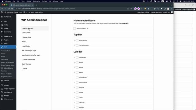 Hide WordPress Admin menus for current user only смотреть онлайн