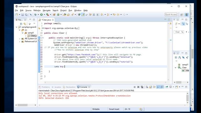 Selenium Program 6: Use of Clear() Method смотреть онлайн