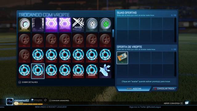 ROCKET LEAGUE TODAS AS MINHAS TROCAS VOLTAIC CRIMSON ,HEATWEAVE, HEXED E VOLTAIC PURPLE