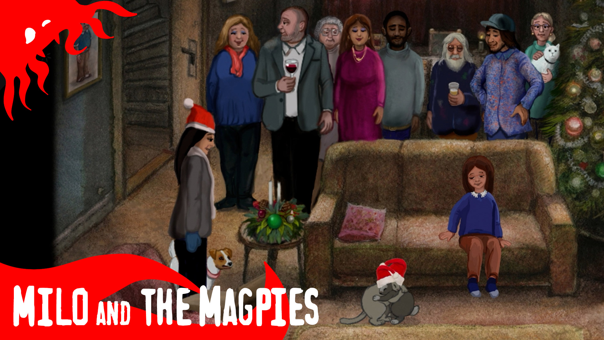 Котик Мило идет домой и новогодняя история про Кота и Кролика - Milo and the Magpies