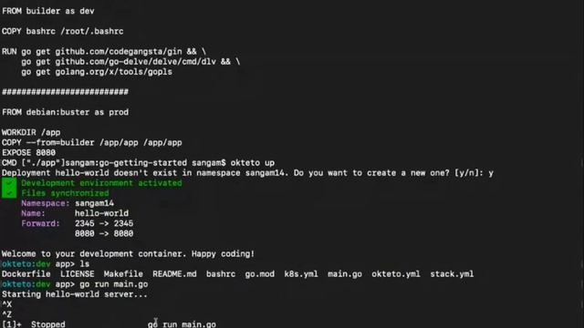 Okteto for kubernetes developers with Sangam Biradar @TAC2020 смотреть онлайн