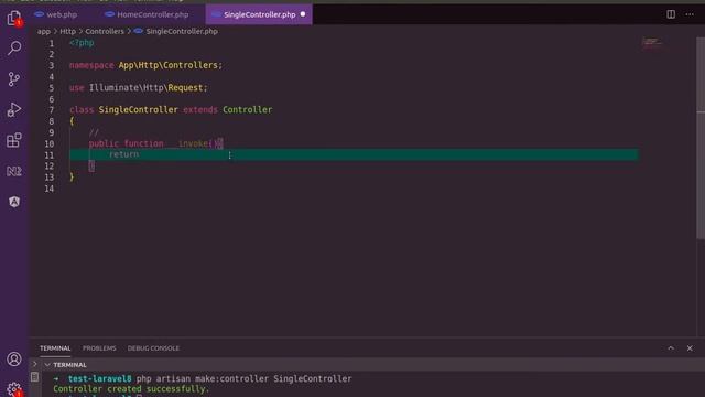 Explain single action controller in laravel | _invoke() - PART 19 смотреть онлайн