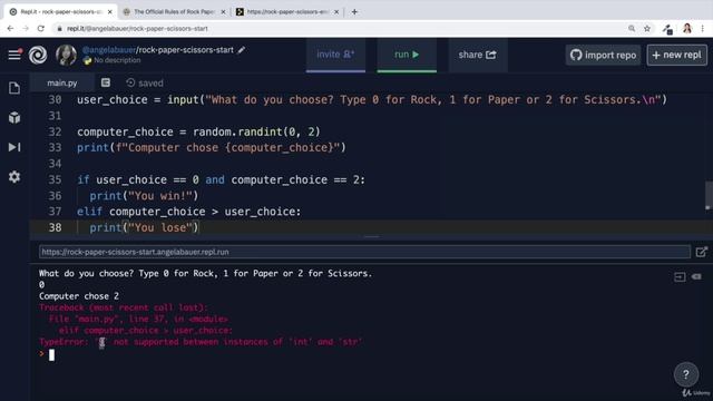 Day 4 - Randomisation and Python Lists - 8 Day 4 Project_ Rock Paper Scissors смотреть онлайн
