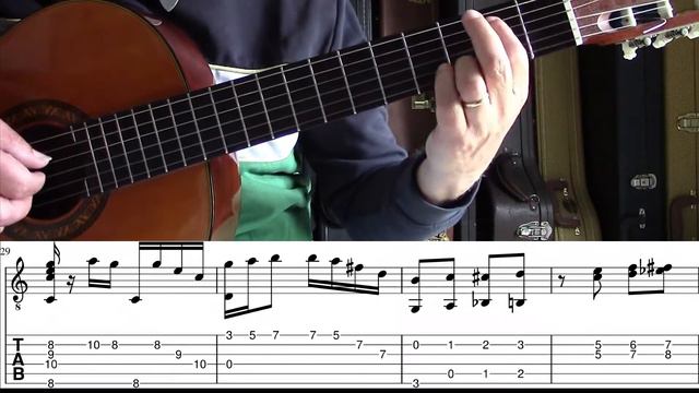 The Entertainer (Scott Joplin) - Guitar Tutorial with tabs and score смотреть онлайн