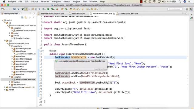 JUnit 5 Assertions - assertThrows method смотреть онлайн