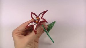 ЦВЕТОК ИЗ БИСЕРА СВОИМИ РУКАМИ МАСТЕР КЛАСС И СХЕМА