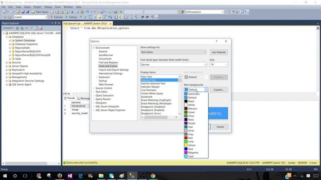 How to Change Color and Fonts in SSMS - SQL Server / T-SQL Tutorial Part 12 смотреть онлайн