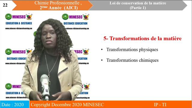 Leçon 1 : TI AICI Chimie Professionnelle 2éme Année LOI DE LA CONSERVATION DE LA MATIERE PARTIE 1 смотреть онлайн