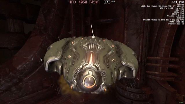 ? NVIDIA GeForce RTX 4050 [Laptop, 45W] - DOOM Eternal Gameplay Benchmarks (1080p)