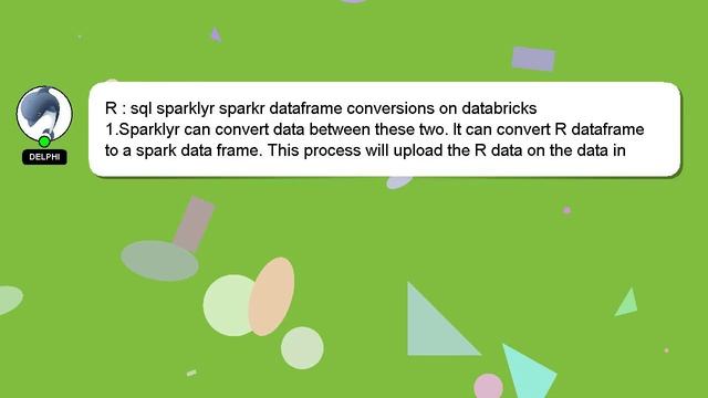 R : sql sparklyr sparkr dataframe conversions on databricks смотреть онлайн