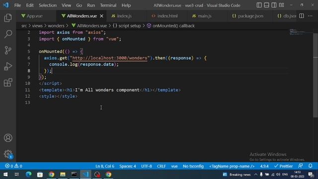 Part-2|Vue(3.0) Composition API| Bootstrap(v5) |JSON Server| CRUD Example| Implement Read Operation смотреть онлайн