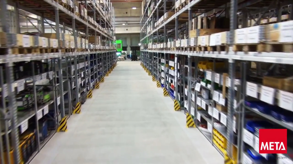 Современный склад - складские стеллажи META (Германия) смотреть онлайн