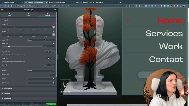 FULL-SCREEN MENU (OFF-CANVAS) with ANIMATED BURGER - Elementor Wordpress Tutorial Flex Container смотреть онлайн