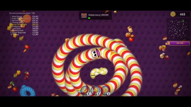Worms Zone - Победитель! 1 место в игре Червячная Зона на время! смотреть онлайн