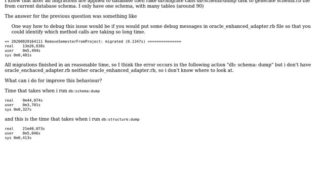Databases: Why is the schema/structure dump so slow? смотреть онлайн