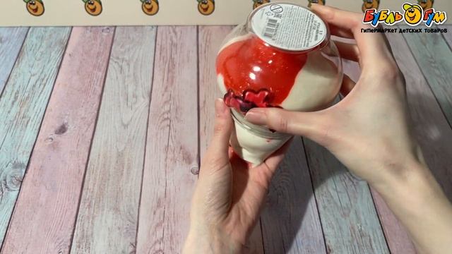 Слайм Мялка-жмялка 2в1 красно-белый 500г