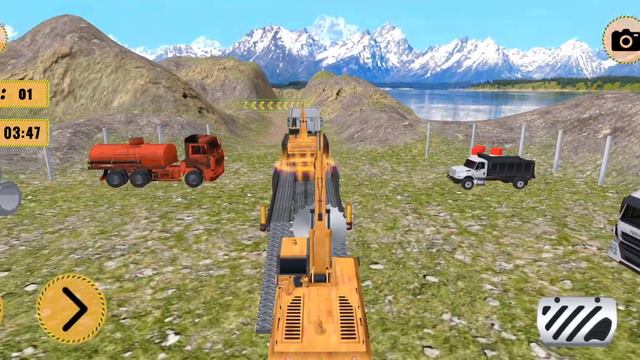 Transporting Heavy Excavator to Construction Site Road Construction Jcb games 3D - Android Gamepla смотреть онлайн