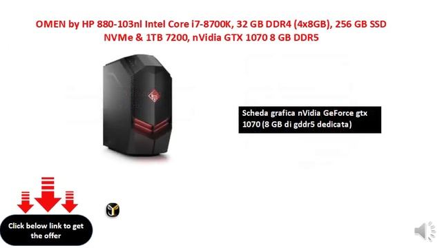 OMEN by HP 880-103nl Intel Core i7-8700K, 32 GB DDR4 (4x8GB смотреть онлайн