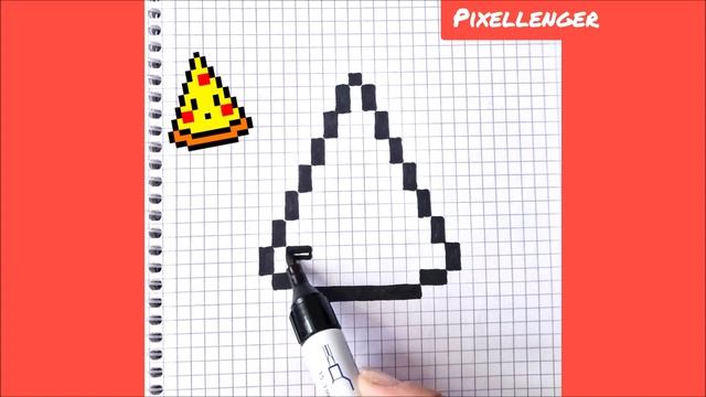 Как нарисовать по клеточкам Пиццу ?Простые Рисунки по клеточкам в стиле Пиксель Арт Pixel Art смотреть онлайн