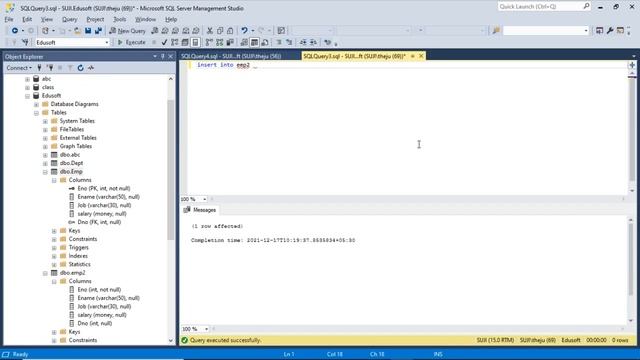 Insert statement in SQL Server-MS SQL Server complete course in Telugu-Lesson-10 смотреть онлайн