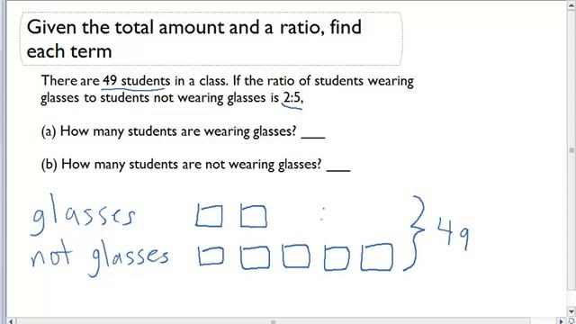 Given the total amount and a ratio, find each term смотреть онлайн