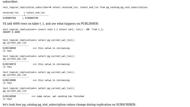 Databases: Using Postgresql logical replication, how do you know that the subscriber is caught up? смотреть онлайн
