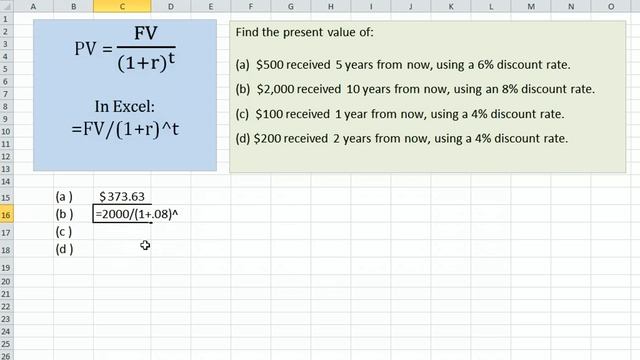 Present Value of a Single Amount in Excel смотреть онлайн