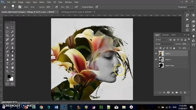 Flowers Inside Head - Photoshop смотреть онлайн
