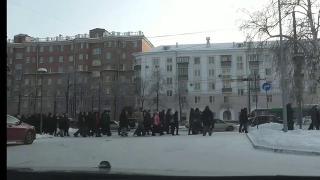 Челябинск Шествие к памятнику Курчатова 23,01,2021г. смотреть онлайн