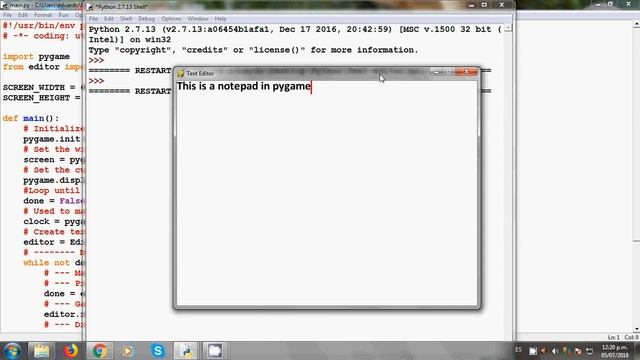 Text editor in pygame смотреть онлайн