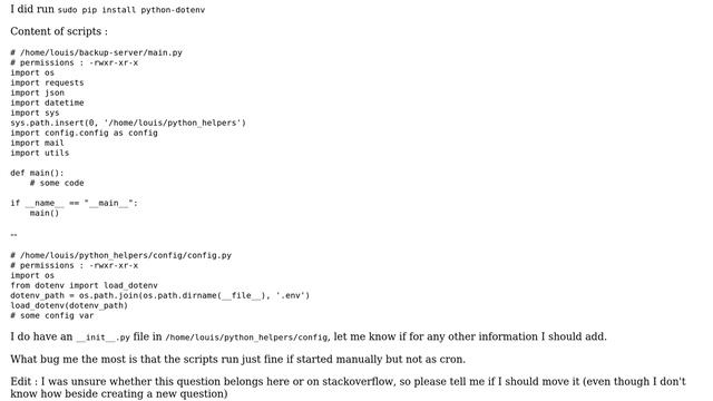 Ubuntu: Python module not found when launched in cron смотреть онлайн
