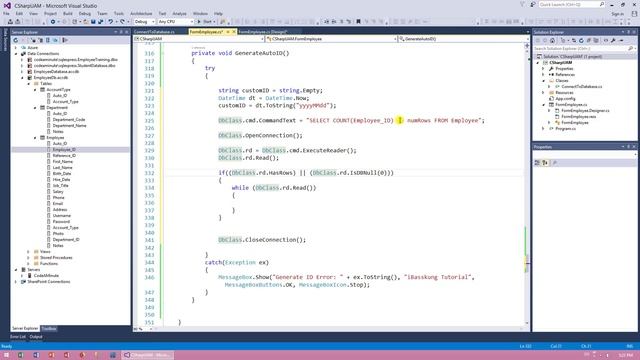C and MS Access UAM 6. How to Create a Custom Auto Generated ID Number