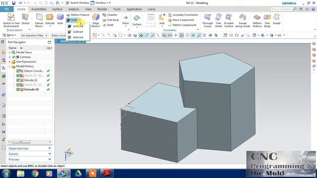 #NX CAD #BOOLEAN OPTION IN EXTRUDE смотреть онлайн