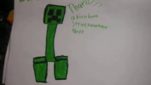 Drawing of a Creeper from the largest indie game Minecraft смотреть онлайн