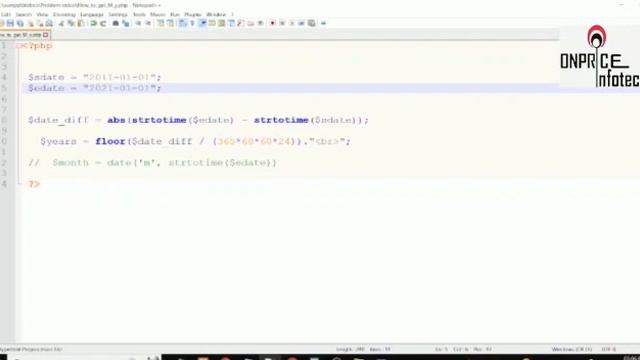 How to Calculate Difference Between Two Date Using php смотреть онлайн