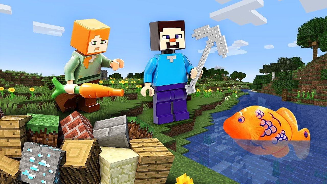 Обзор игры - Как сделать в Майнкрафте Аквариум и Ферму! - Стив Minecraft Lego в Майнкрафт видео смотреть онлайн