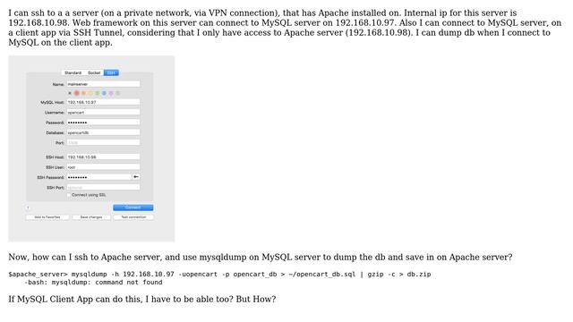 mysqldump from a local machine, no ssh access to remote смотреть онлайн