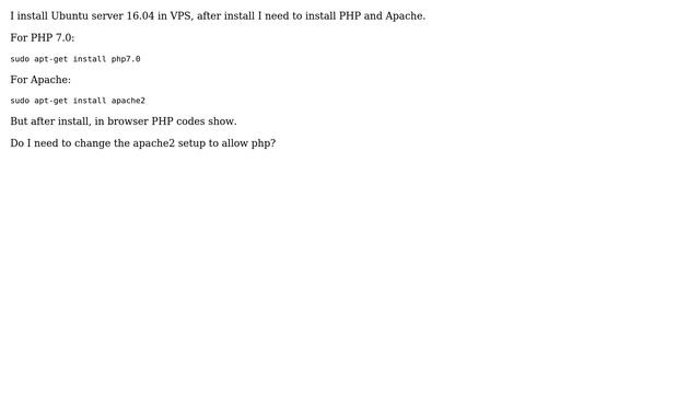 Ubuntu: Show PHP (v 7.0) code in browser in Ubuntu 16.04 смотреть онлайн
