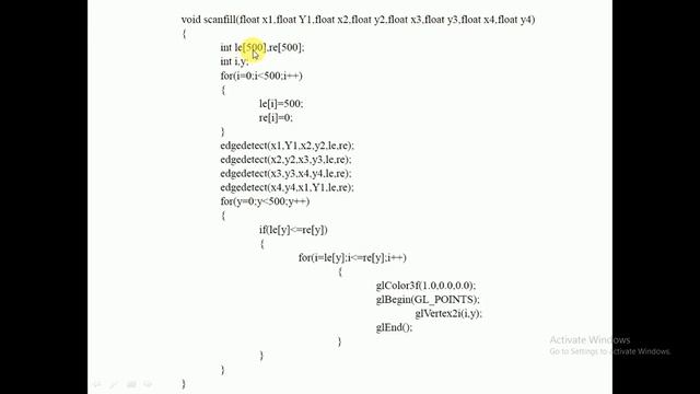 CGV Lab:Prog-9:- Scan Line Polygon fill Algorithm смотреть онлайн