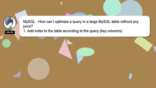 MySQL : How can I optimize a query in a large MySQL table without any joins? смотреть онлайн