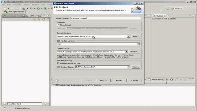 Crash course in Enterprise JavaBeans 3 - Part 2 Creating the Enterprise JavaBean project смотреть онлайн