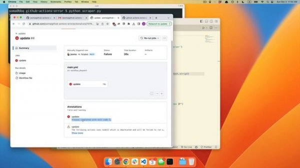 Fix "Error: Process completed with exit code" errors on GitHub Actions
