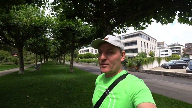 Поездка в Швейцарию. Пляж на озере. Демонстрация в Люцерне. Боденское озеро. смотреть онлайн