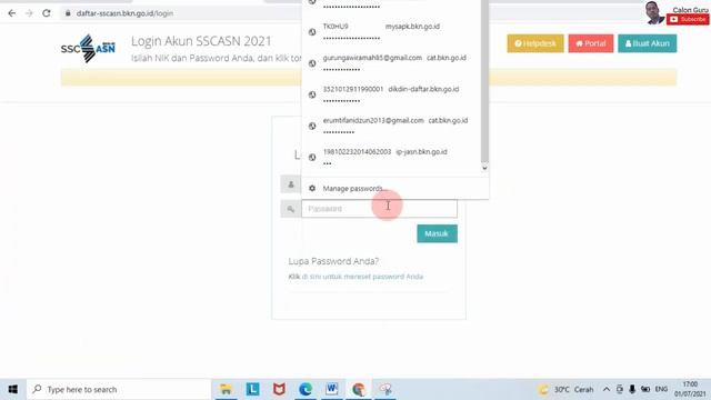Mengatasi Tidak Bisa Login Akun SSCASN 2021 | Lupa Password Login Pendaftaran CPNS dan PPPK 2021 смотреть онлайн