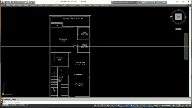 22'X50' - Residential Floor Plan in (AutoCAD) смотреть онлайн